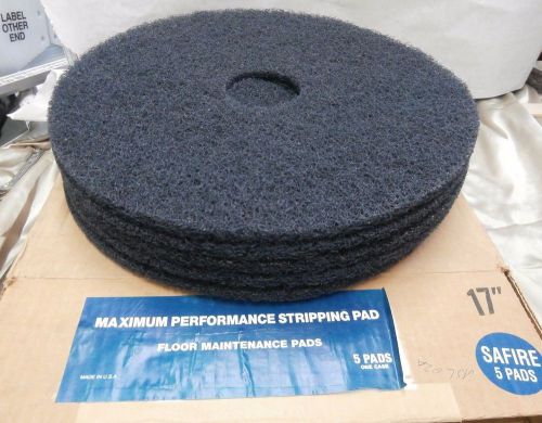 5 Pack 17&#034; Floor Safire Maximum Performance Stripping Pads  FREE SHIPPING!!!