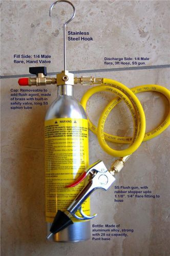 Power air flush injection kit:28oz canister+hose+valves+gun r410a retrofit hvac for sale
