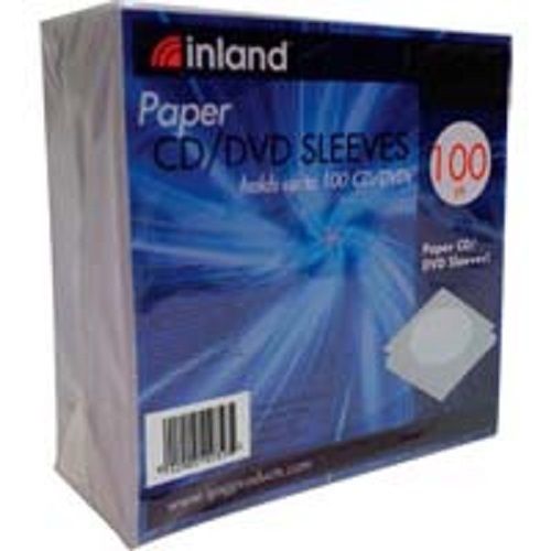 CD/DVD SLEEVES.PAPER.100 PACK/ INLAND/ CD AND DVD COVERS