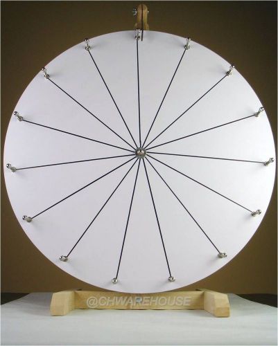 24&#034; ydl® tabletop white dry erase prize wheel w 15 slots &amp; wood stand, spinning for sale