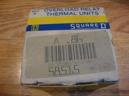 (6) new square d a.86 overload relay heater units for sale