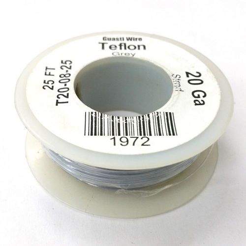 NEW 20AWG GREY Teflon Insulated Stranded 600 Volt Hook-Up Wire 25 Foot Roll