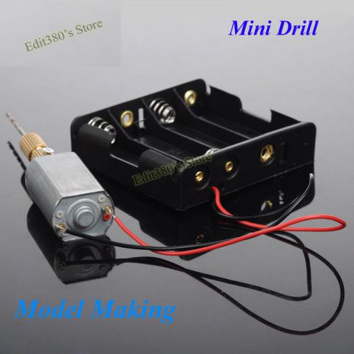 Mini Electronic motor Drill Gimlet for PCB Hole Model DIY Tool DC6V Battery Case