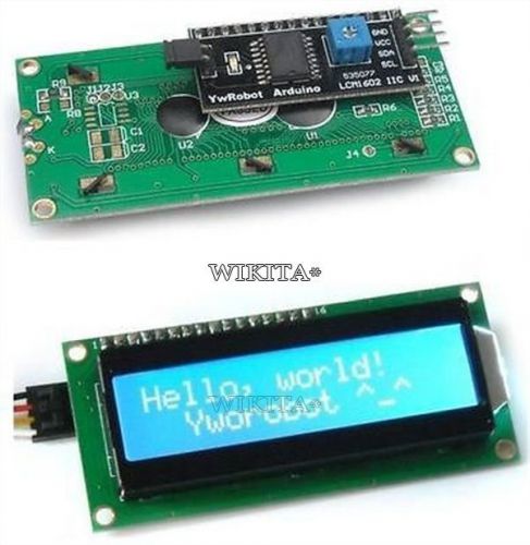 Iic/i2c/twi/spi serial interface 1602 16x2 character blue lcd module for sale