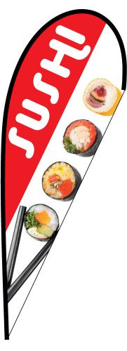 Sushi Teardrop Stock Flags w/ Hardware
