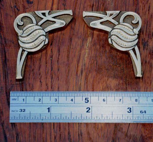 2x brass frame border ornament bookbinding Art Nouveau embossing bookbinder old