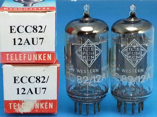 Telefunken 12au7 ecc82 vacuum tube match pair smooth plate checked tektronix t13 for sale