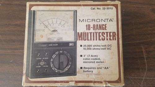 MICRONTA 18-RANGE MULTITESTER CAT &#039;NO.22-201U IN ORIGINAL BOX.