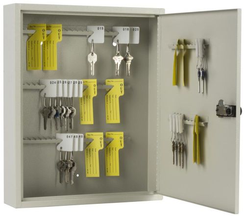 Displays2go Locking Key Cabinet with 80 Hooks Manual Combination Lock Wall Mo...