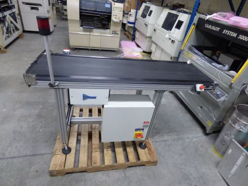 Simplimatic flat belt exit conveyor 72&#034; x 18&#034; for collecting boards after wash o for sale