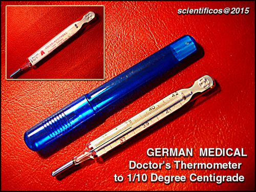 Centigrade doctor&#039;s / clinical fever thermometer in blue case - mint for sale
