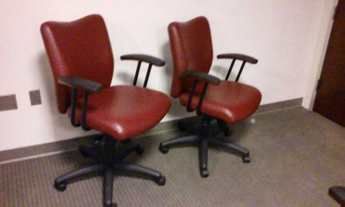 Kimball mix it dual comfort leather office chairs - lot of 2 for sale