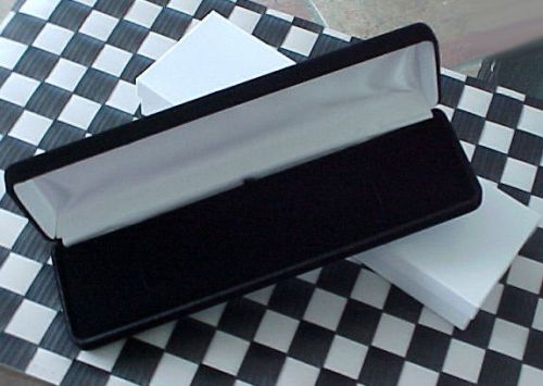 9.25&#034; long deluxe plush black velvet jewelers watch or bracelet presentation box for sale