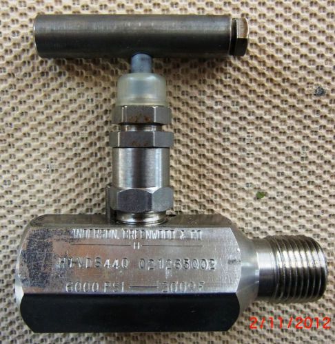 Anderson greenwood h1vds-44q stainless steel 1/2” npt needle valve for sale