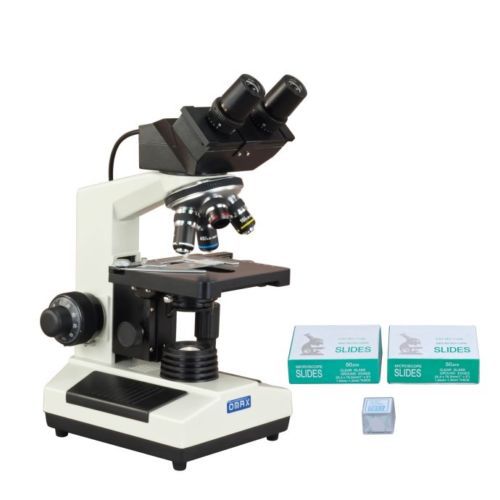 Professional 40X-2000X Compound Microscope+Slides&amp;Covers+Build-in 3MP Camera
