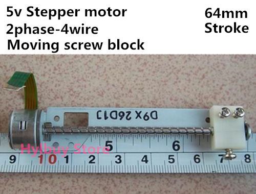 64mm stroke linear screw slider Moving block Stepper Motor DC 5v 2-phase 4-wire