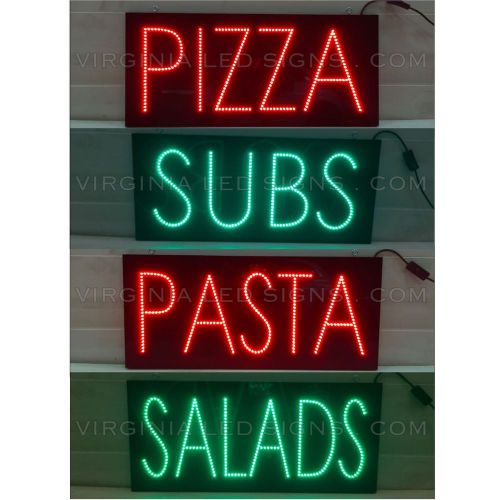 Pizza Pasta Subs Salads 4 LED SIGNS neon looking 27&#034;x12&#034; Each HIGH QUALITY