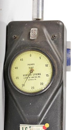 Hunter spring 50 lb push / pull force gauge machinist tool inspection for sale