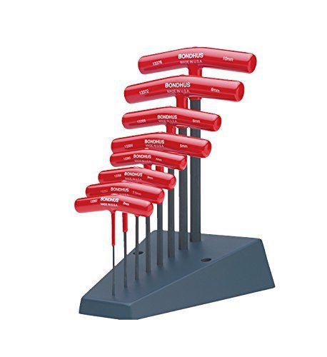 Bondhus 13389 Set of 8 Hex T-handles with Stand, sizes 2-10mm Wrenches Tools new