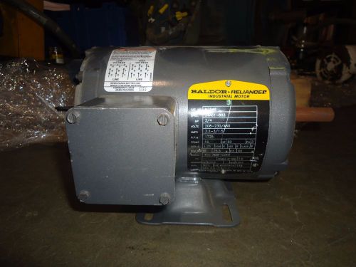 BALDOR RELIANCE M3542 3/4 HP ELECTRIC MOTOR 3 PHASE 1/2&#034; SHANK