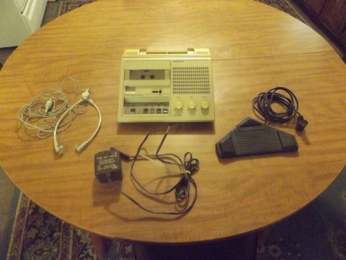 Norelco System 500 Minicassette Transciber Dictaphone Foot Pedal, Power &amp;Headset
