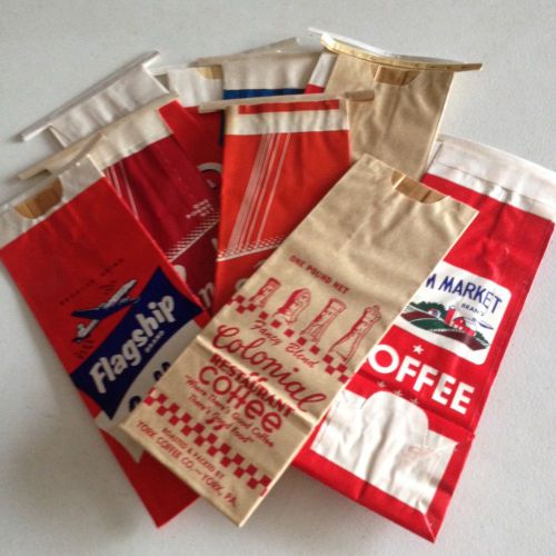 Ten Piece Mixed Lot of Coffee Bags Restaurant/Coffee Shop Decor