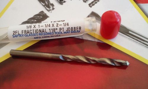 SOLID CARBIDE 1/8 JOBBERS DRILL .125 made in USA -  FREE SHIP