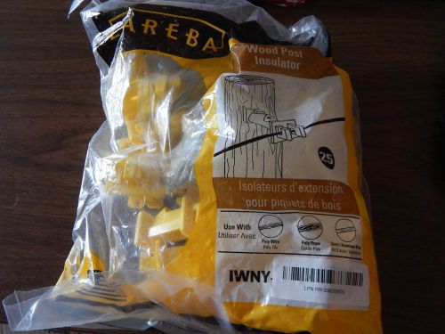 Zareba IWNY-Z Slant Nail Insulator, Yellow, 25 per Bag New