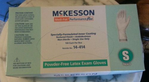 McKesson Exam Gloves latex Powder-Free Nonsterile (small)) Box/100 FREE SHIPPING