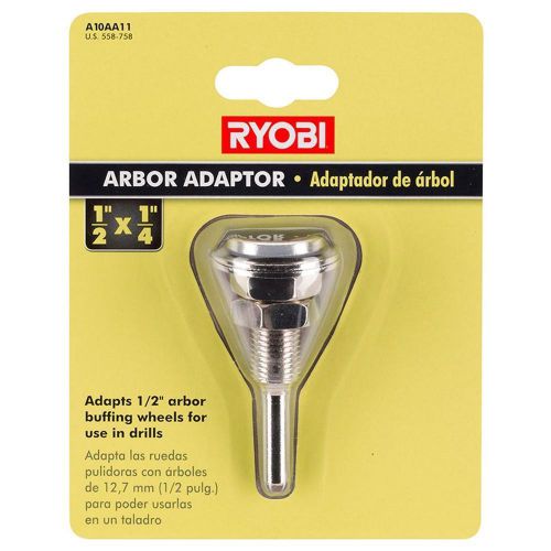 Ryobi 1/2 in. x 1/4 in. Buffing Arbor Adaptor, Made of Metal, Reversed Shaft,New