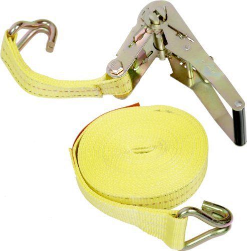 Mazzella 2 Inch X 27 Feet Wide Handle Rachet Tie-Down Assembly with Wire Hooks B