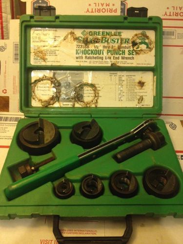 NICE Greenlee Slugbuster 7238SB 1/2&#034;-2&#034; Wratcheting Knockout Punch Set #4560