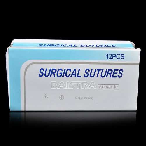 Silk suture, sterile, dental, 3/0 surgical, needle, choosable type black 75cm for sale