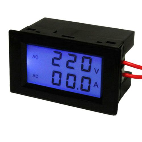 Digital AC100-300V 0-100A LCD Dual Display Panel Voltage Amp Meter With CT F5