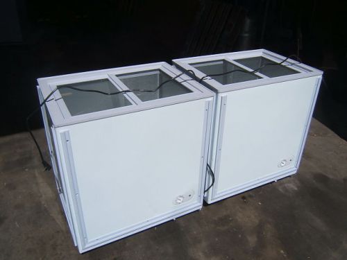 Lot / Pair of 2 Chest Refrigerator Cooler SC-142 Sliding Glass Door Top Load