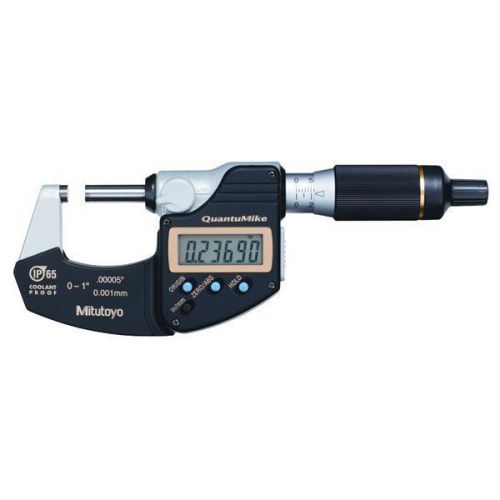 Mitutoyo 293-185 Calibrated 0-1&#034; QuantuMike Coolant Proof Micrometer