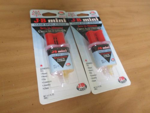 Two! - new sealed j-b weld 8212-s j-b mini clear epoxy syringe - .2 oz packages for sale