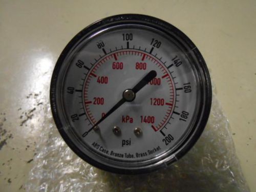 Nos metric pressure gauge 4efe7 63mm psi: 0-200 kpa: 0-1400 bspt: 1/4&#034; dry fill for sale