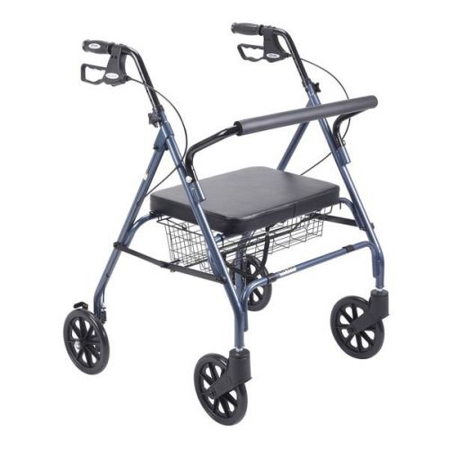 10215bl-1-go-lite bariatric steel rollator (blue)-free shipping for sale