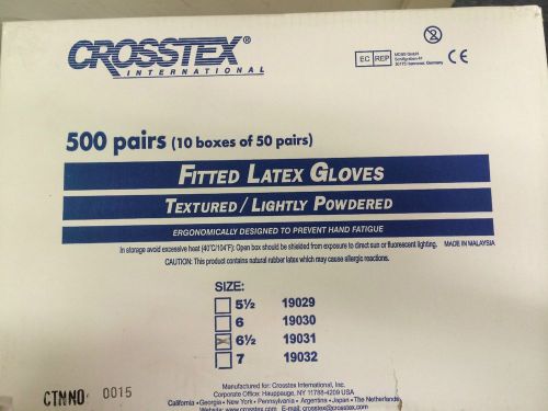 CROSSTEX   FITTED  LATEX  GLOVES  SIZE  6 1/2