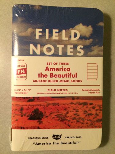 Field Notes America the Beautiful Edition (Spring 2013) Sealed 3-Pack