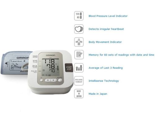 Automatic m3 digital upper arm blood pressure monitor with case - omron hem-7200 for sale