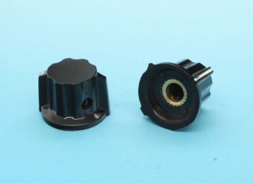 10 x bakelite control knob set screw type 23mmdx16mmh black fit 6mm shaft for sale