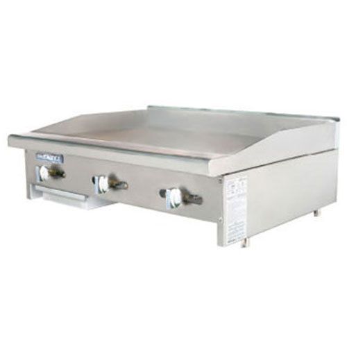 Turbo TAMG-36 Griddle, Countertop, Gas, 36&#034; Wide, (22,000 BTU Every 12&#034;), 3/4&#034; T