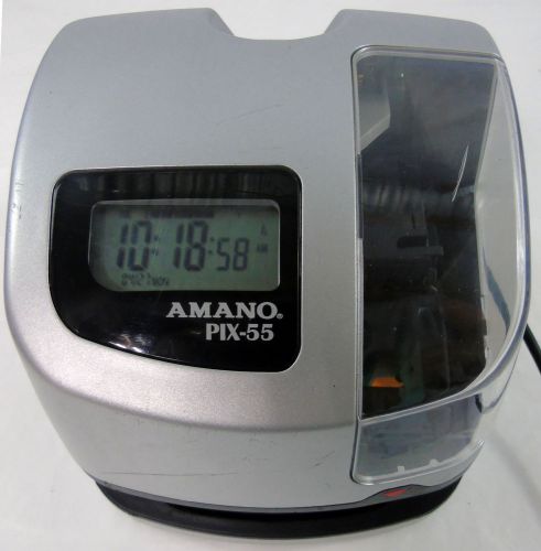 Clocking Machine: AMANO PIX 55 ATOMIC EMPLOYEE TIME CLOCK