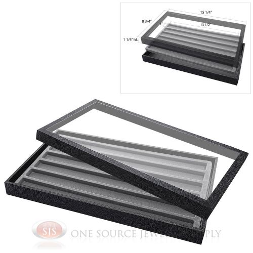 (1) Acrylic Top Display Case &amp; (1) 6 Slot Gray Compartmented Insert Organizer