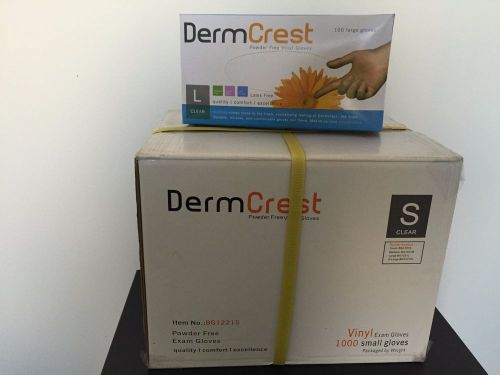 Dermcrest clear vinyl gloves - available in small, medium and large sizes for sale