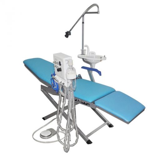 Dental Portable Chair+LED Light Lamp+Triplex Syringe+Suction+Turbine Unit 4 Hole