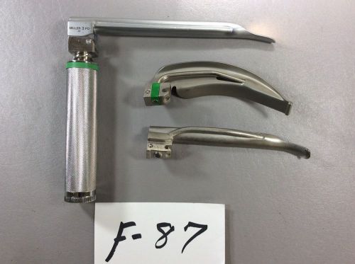 Emerald green rusch plus 3 blades autoclave laryngoscope combo lighted set f-87 for sale
