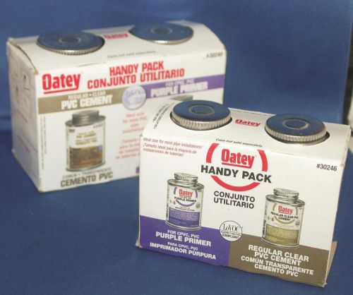 2 boxes oatey #30246 and #30248 pvc regular cement purple primer handy pack new for sale
